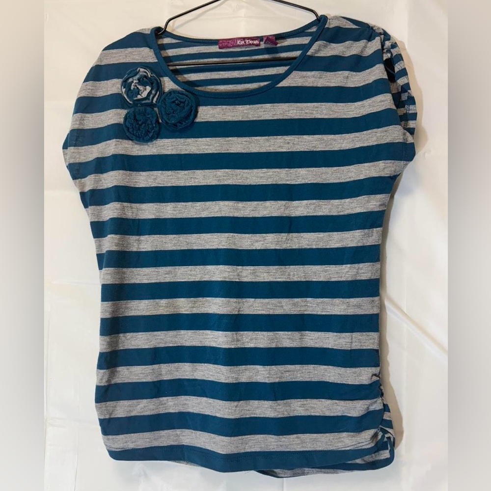 Epic Threads Blue and Gray Striped Top